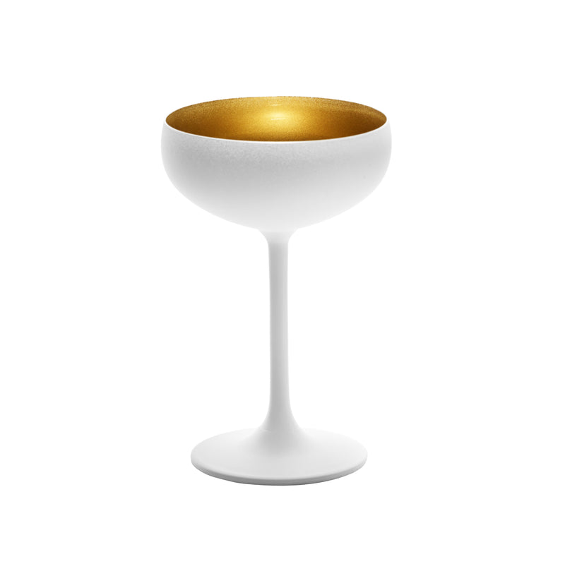 WHITE & GOLD CHAMPAGNE GLASS
