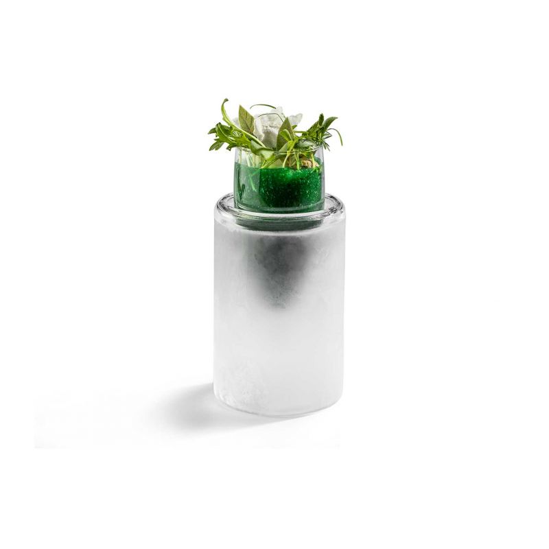 Glaciar Cooler Set 130ml, double-wall borosilicate glass, freezer-safe luxury serveware for chilled tastings