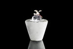 Luxury Glaciar Podium 9.5x8cm, artistic borosilicate glass serveware for fine dining, glossy freezer-safe plating dish