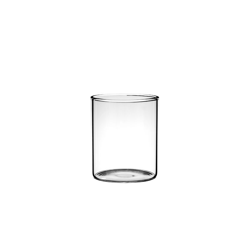Borosilicate glass cup with glossy finish, heat-safe, dishwasher-safe, elegant and durable modern drinkware.