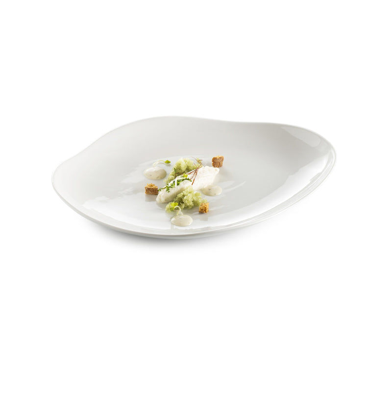 ASSIETTE CREUSE WAVE AVEC ANNEAU 32X23CM